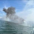 広島市沖でクルーズ船が炎上、沈没　乗員乗客１６人は全員救助　似島西海域